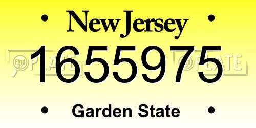 1655975 New Jersey License Plate