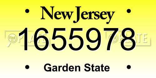 1655978 New Jersey License Plate