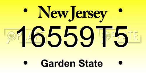 16559T5 New Jersey License Plate