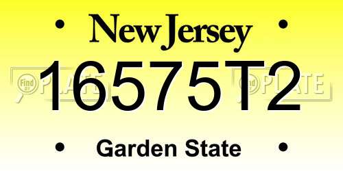 16575T2 New Jersey License Plate