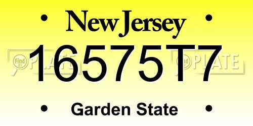 16575T7 New Jersey License Plate