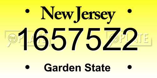 16575Z2 New Jersey License Plate