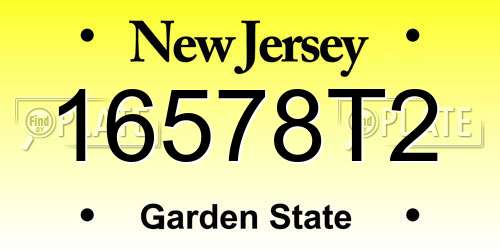 16578T2 New Jersey License Plate