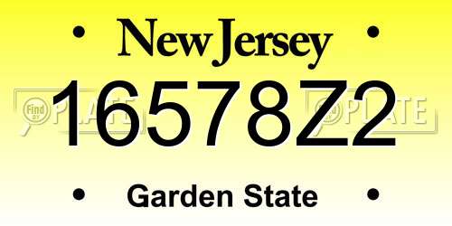 16578Z2 New Jersey License Plate