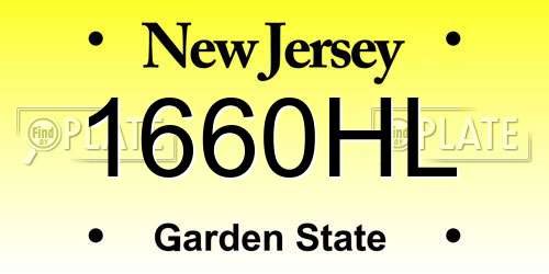 1660HL New Jersey License Plate