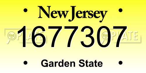 1677307 New Jersey License Plate