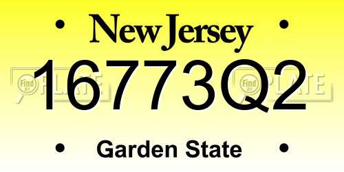 16773Q2 New Jersey License Plate