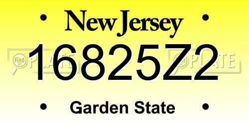 16825Z2 New Jersey License Plate