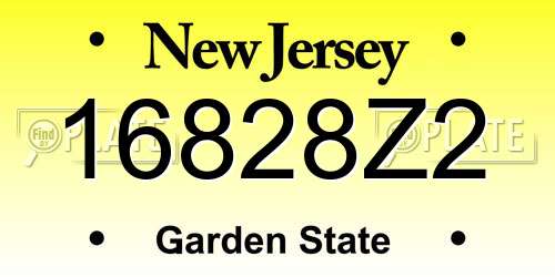 16828Z2 New Jersey License Plate