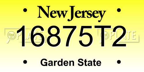 16875T2 New Jersey License Plate