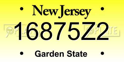 16875Z2 New Jersey License Plate