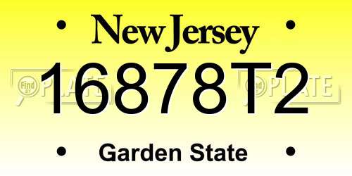16878T2 New Jersey License Plate