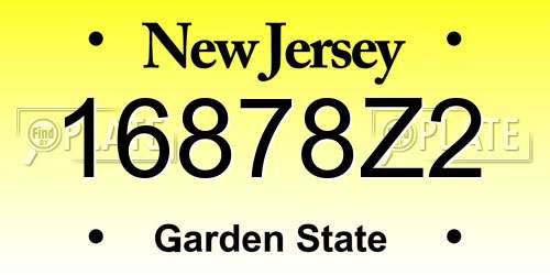 16878Z2 New Jersey License Plate