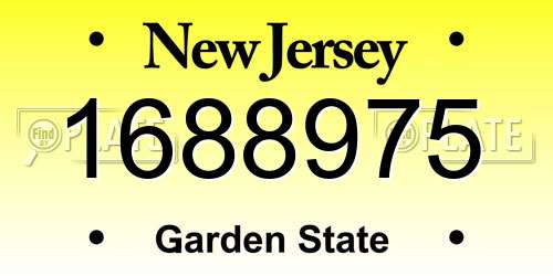 1688975 New Jersey License Plate