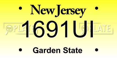 1691UI New Jersey License Plate