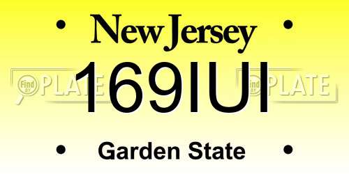 169IUI New Jersey License Plate