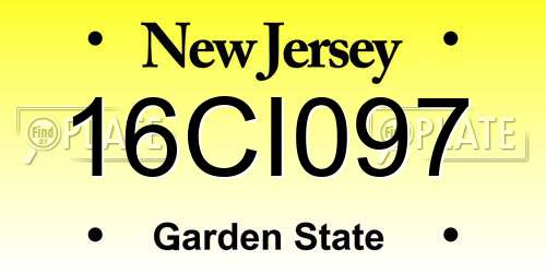 16CI097 New Jersey License Plate