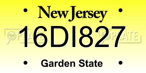 16DI827 New Jersey License Plate