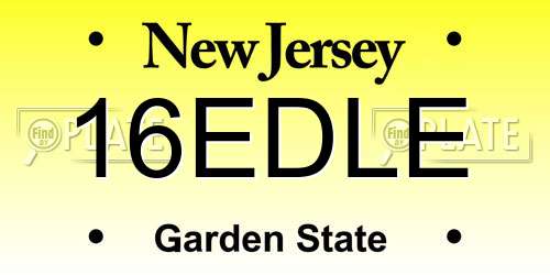16EDLE New Jersey License Plate