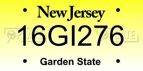 16GI276 New Jersey License Plate