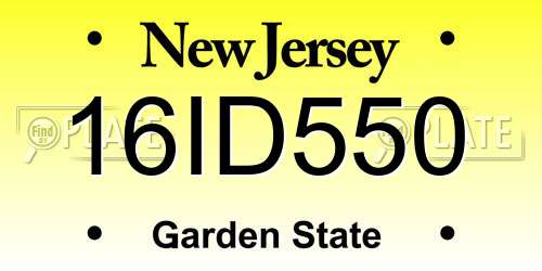 16ID550 New Jersey License Plate