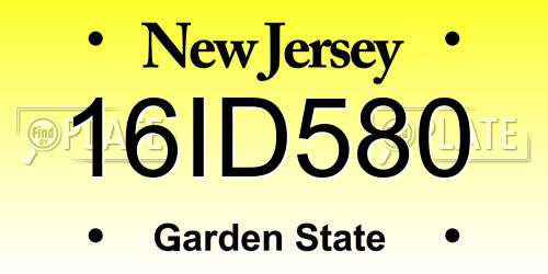 16ID580 New Jersey License Plate