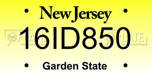 16ID850 New Jersey License Plate