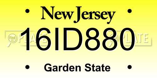 16ID880 New Jersey License Plate