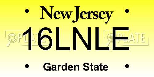 16LNLE New Jersey License Plate