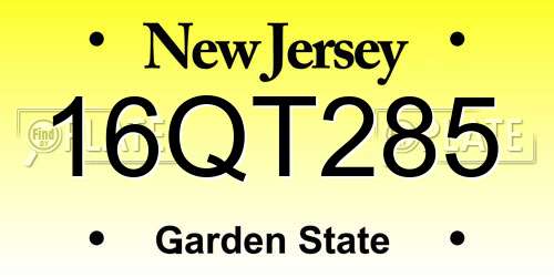 16QT285 New Jersey License Plate