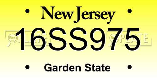 16SS975 New Jersey License Plate