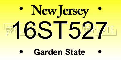 16ST527 New Jersey License Plate