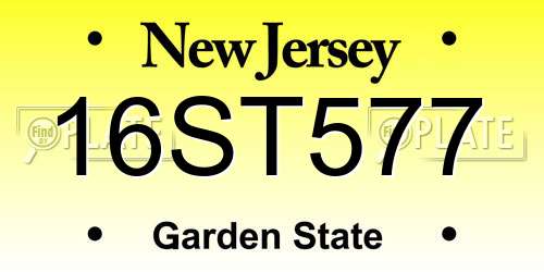 16ST577 New Jersey License Plate