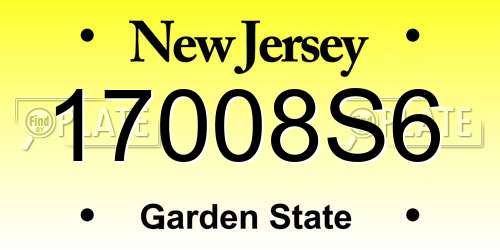 17008S6 New Jersey License Plate