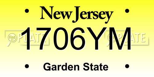 1706YM New Jersey License Plate
