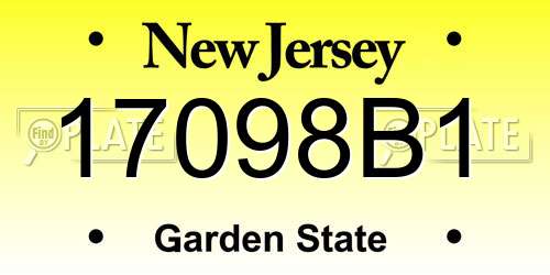 17098B1 New Jersey License Plate