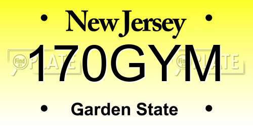170GYM New Jersey License Plate