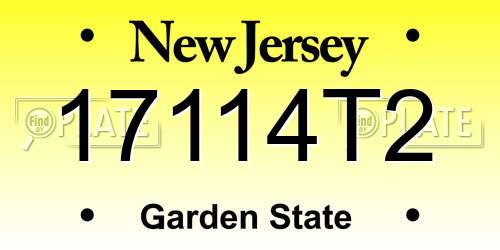 17114T2 New Jersey License Plate
