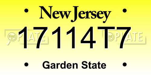 17114T7 New Jersey License Plate