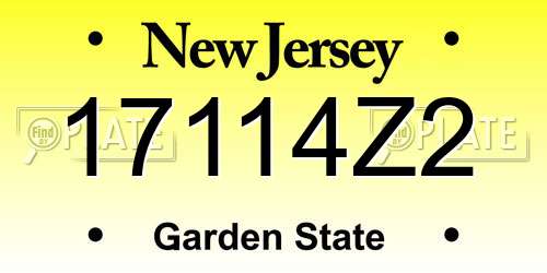 17114Z2 New Jersey License Plate