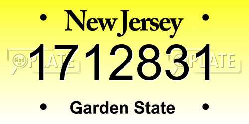 1712831 New Jersey License Plate