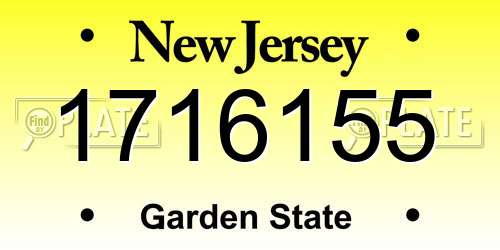 1716155 New Jersey License Plate