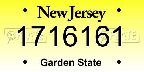 1716161 New Jersey License Plate