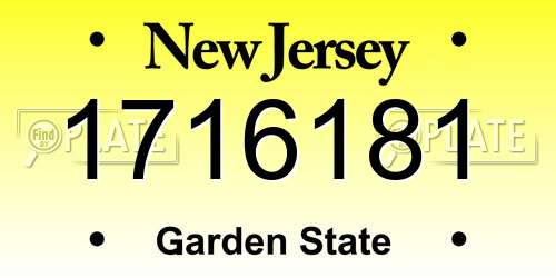 1716181 New Jersey License Plate