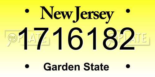 1716182 New Jersey License Plate