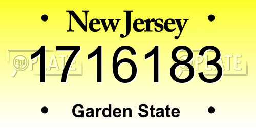 1716183 New Jersey License Plate