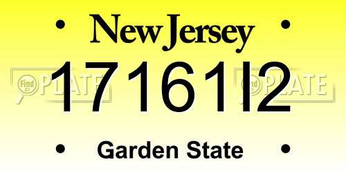 17161I2 New Jersey License Plate