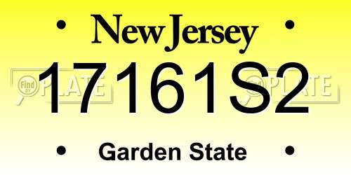 17161S2 New Jersey License Plate
