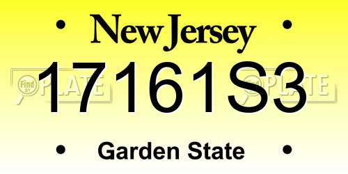 17161S3 New Jersey License Plate