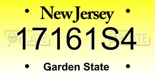 17161S4 New Jersey License Plate